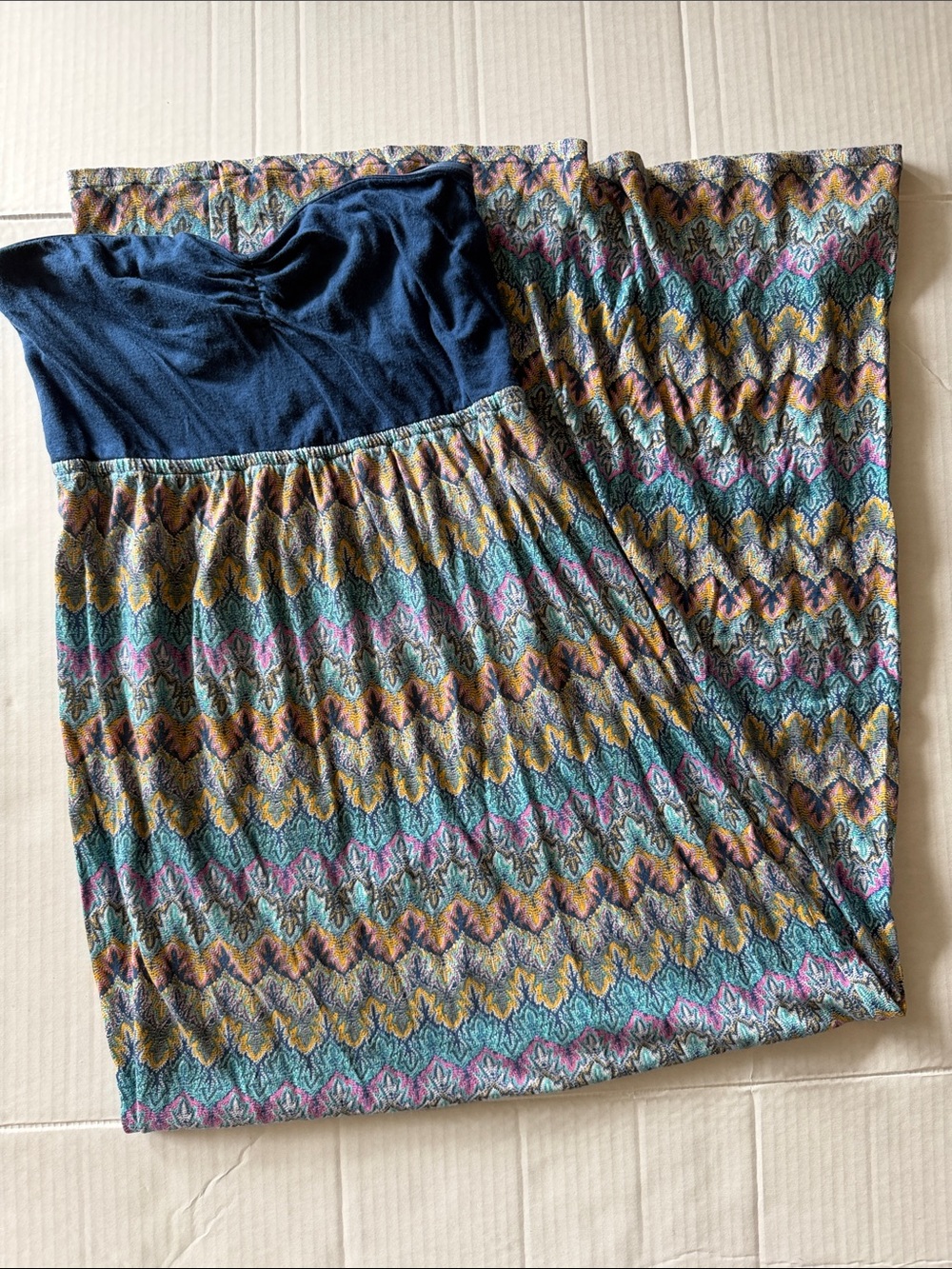 Roxy Navy Multicolor Printed Maxi Dress size XL